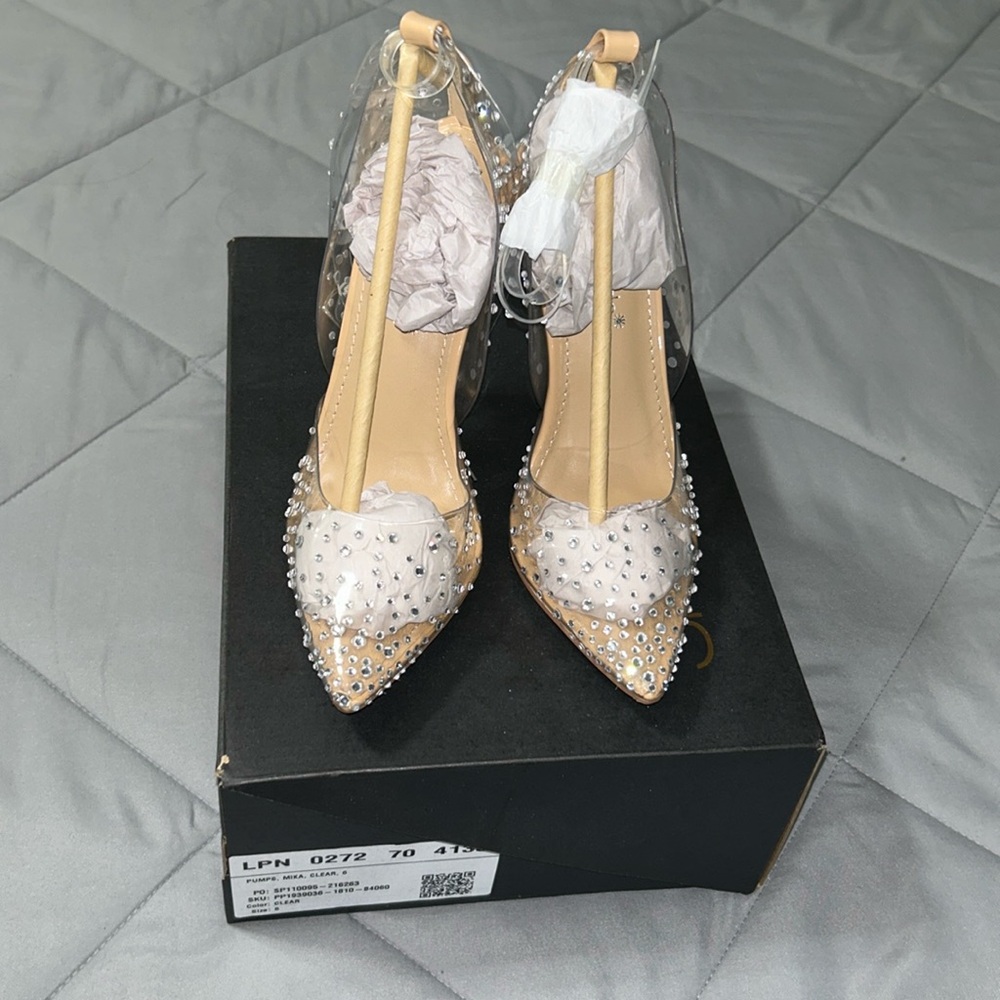 Shoe dazzle Pumps, Mika, Clear, Size 6